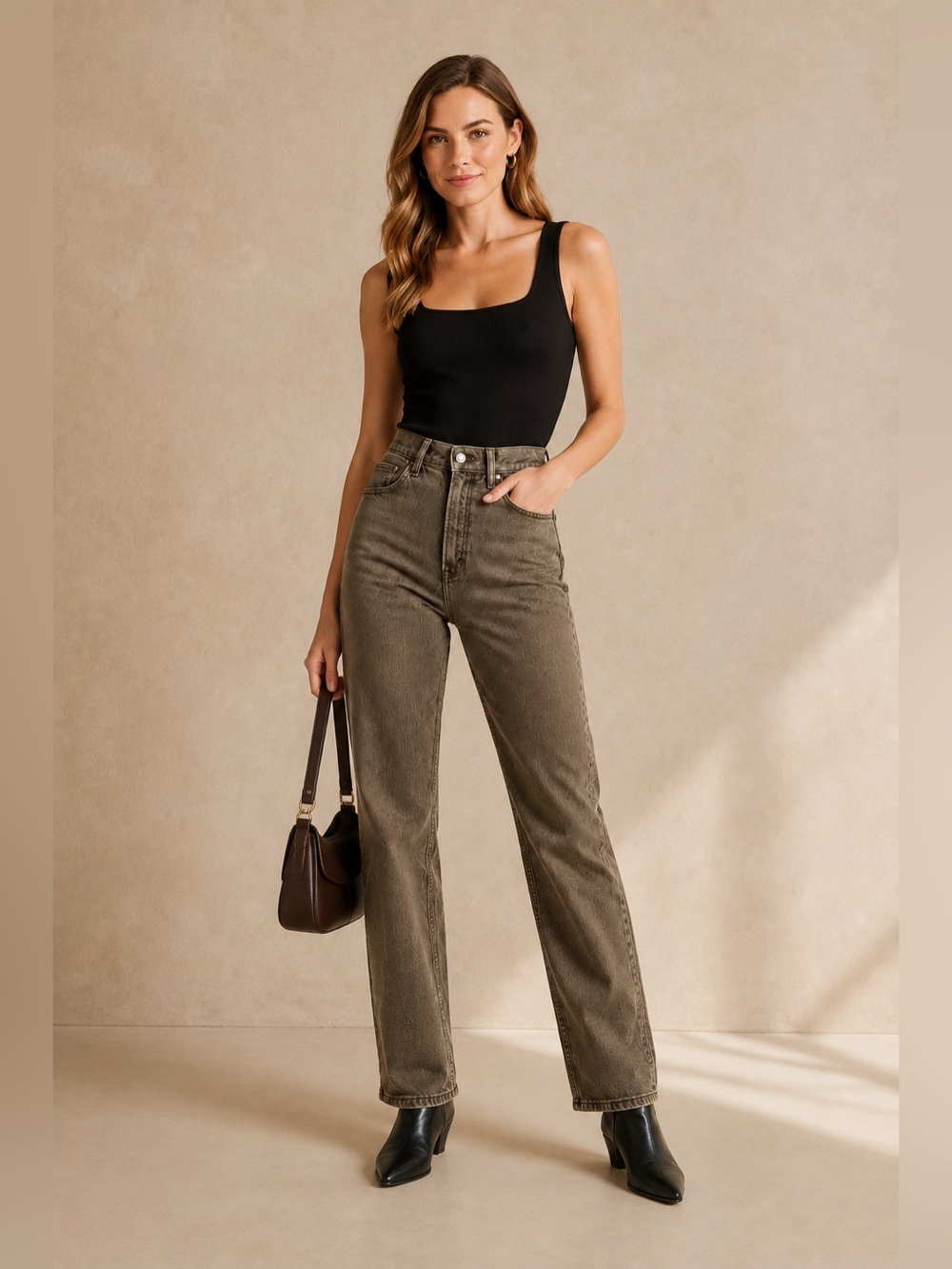 Abercrombie & Fitch The ’90s Straight Ultra High Rise Jeans Size 23 Short Brown